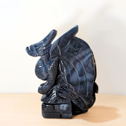 Black Sardonyx Flying Dragon