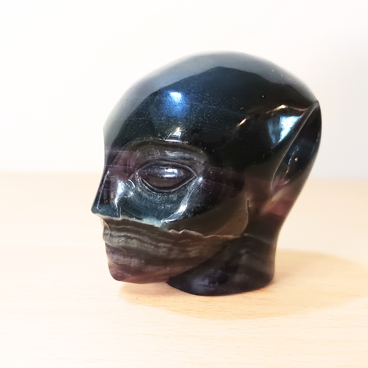 Rainbow Fluorite Elven Skull